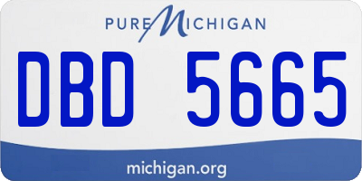MI license plate DBD5665