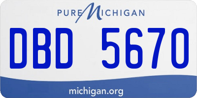 MI license plate DBD5670