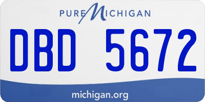 MI license plate DBD5672