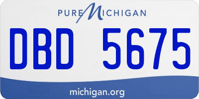 MI license plate DBD5675
