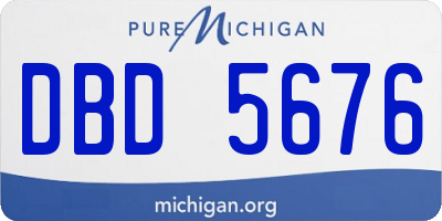 MI license plate DBD5676