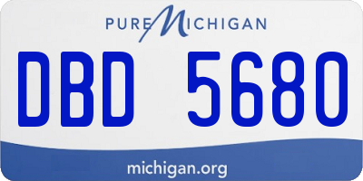 MI license plate DBD5680