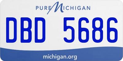 MI license plate DBD5686