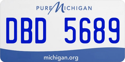 MI license plate DBD5689