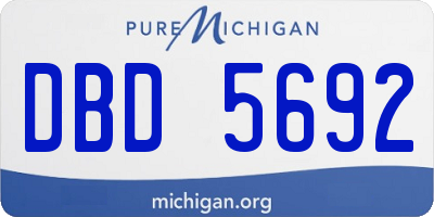 MI license plate DBD5692