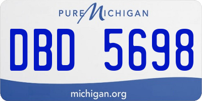 MI license plate DBD5698