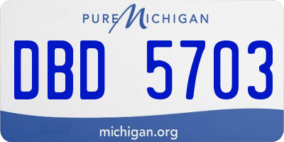 MI license plate DBD5703
