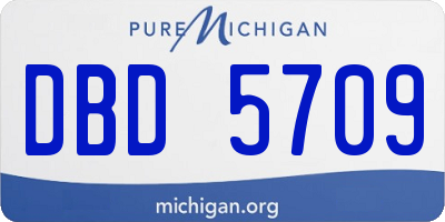 MI license plate DBD5709