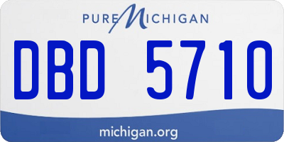 MI license plate DBD5710