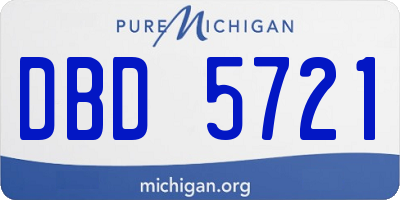 MI license plate DBD5721