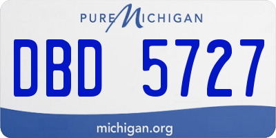 MI license plate DBD5727