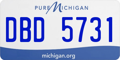 MI license plate DBD5731