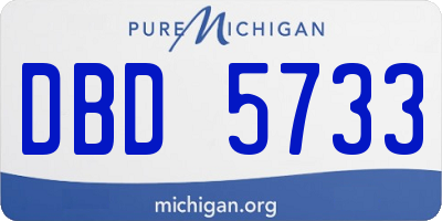 MI license plate DBD5733