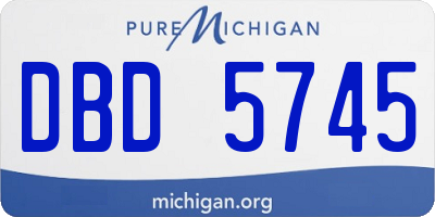 MI license plate DBD5745