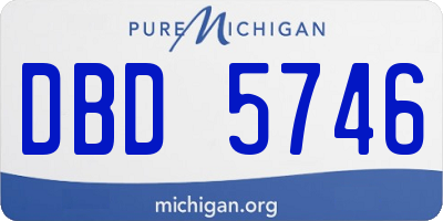MI license plate DBD5746