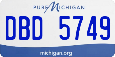 MI license plate DBD5749