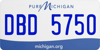 MI license plate DBD5750