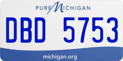 MI license plate DBD5753