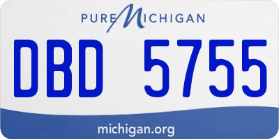 MI license plate DBD5755