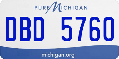 MI license plate DBD5760