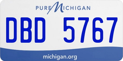 MI license plate DBD5767
