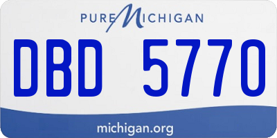 MI license plate DBD5770