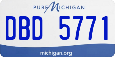 MI license plate DBD5771