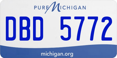 MI license plate DBD5772