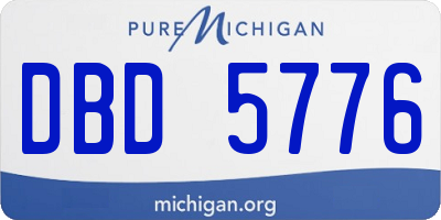 MI license plate DBD5776
