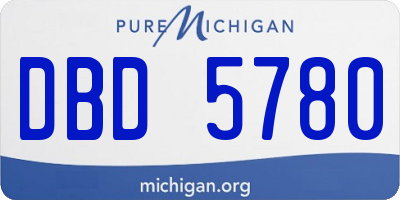 MI license plate DBD5780