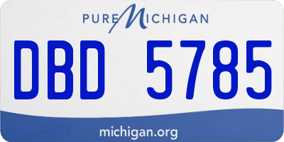 MI license plate DBD5785