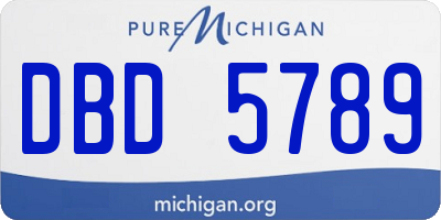 MI license plate DBD5789