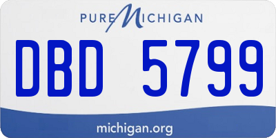 MI license plate DBD5799