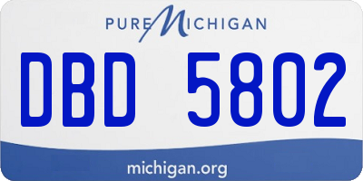 MI license plate DBD5802