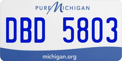 MI license plate DBD5803
