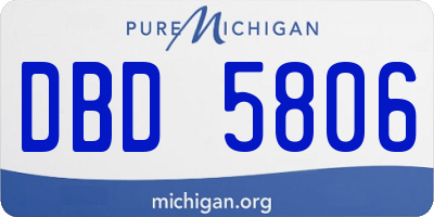 MI license plate DBD5806