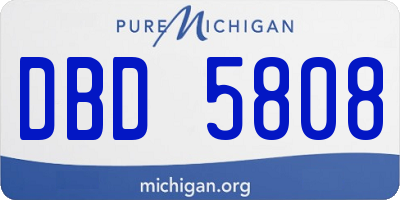 MI license plate DBD5808