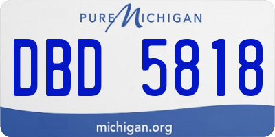 MI license plate DBD5818