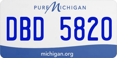 MI license plate DBD5820