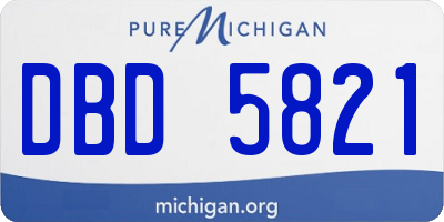 MI license plate DBD5821