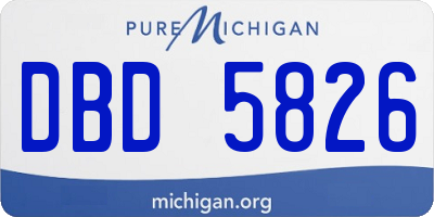 MI license plate DBD5826