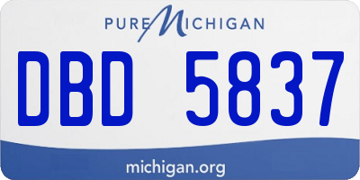 MI license plate DBD5837