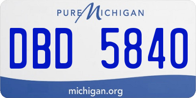 MI license plate DBD5840
