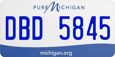 MI license plate DBD5845