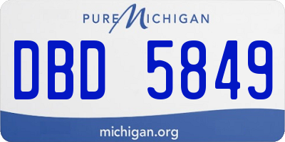 MI license plate DBD5849