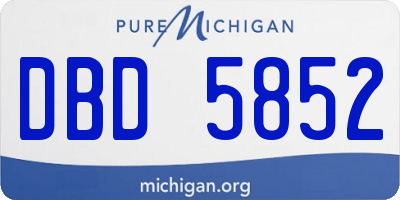 MI license plate DBD5852