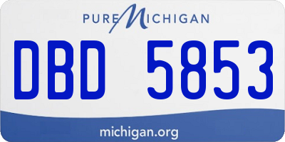 MI license plate DBD5853