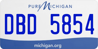 MI license plate DBD5854
