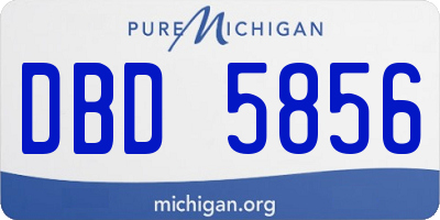 MI license plate DBD5856