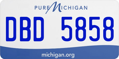 MI license plate DBD5858
